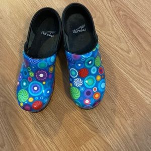 Dansko clogs new turquoise with multi colors